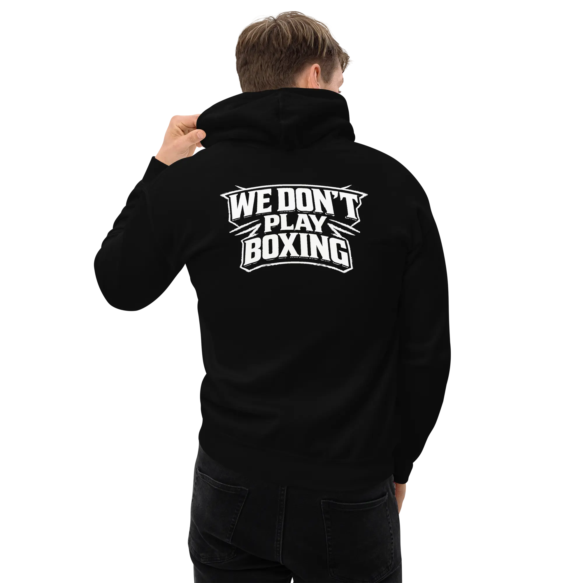 We Don’t Play Boxing Men’s Hoodie - Boxing Gym Fitted Long Sleeve Casual Athletic Streetwear Fight Inspired Medium Length Autumn Wear