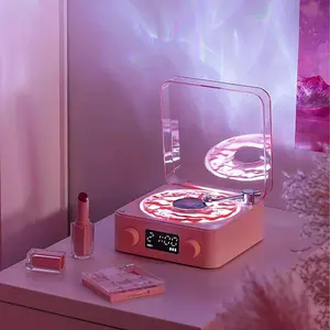 The Waves Vinyl Player,Waves Vintage Vinyl Record Player Bluetooth Speaker with Adjustable Ambient Lights,4Mode Wireless Waves Vinyl Record Player Bluetooth Speaker Audio Turntables