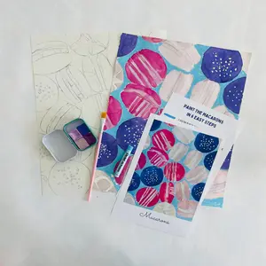 WATERCOLOR PAINTING KIT Paint Macarons in 6 Easy Steps. Color French pastries with handmade watercolors. Learn to paint with instructions.
