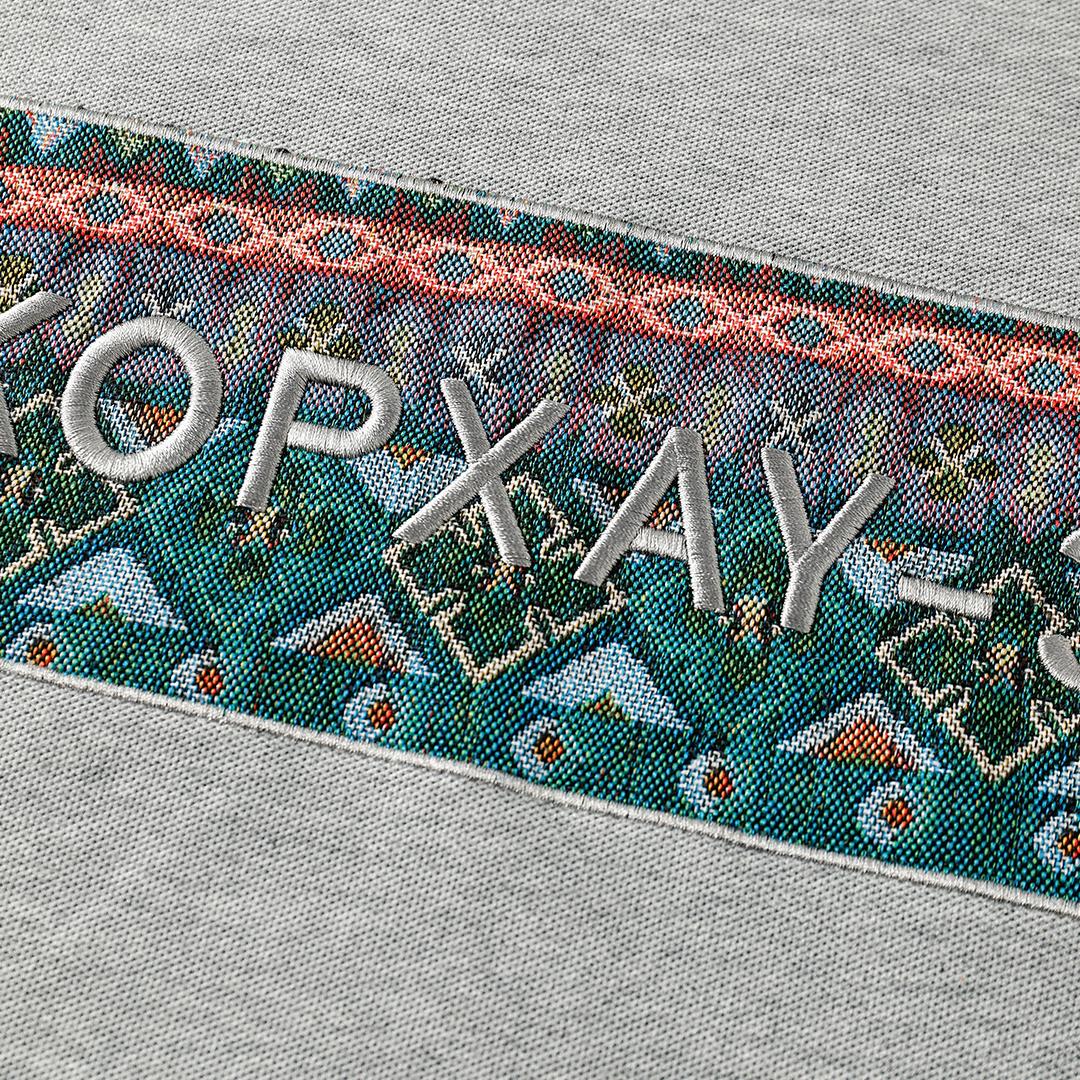 Men's Oversized Embroidered KOPXAY-3 Graphic Tee, Vintage Streetwear Cotton T-Shirt