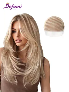 13x6 Lace Front Layered Straight Hair, Free Parting Seamless Fit Lightweight Breathable Natural Comfort, Full Head Style for Daily Wear, Lace Hairline Wig, Lace Frontal Wig, Lace Front Wigs, Natural Looking Wig