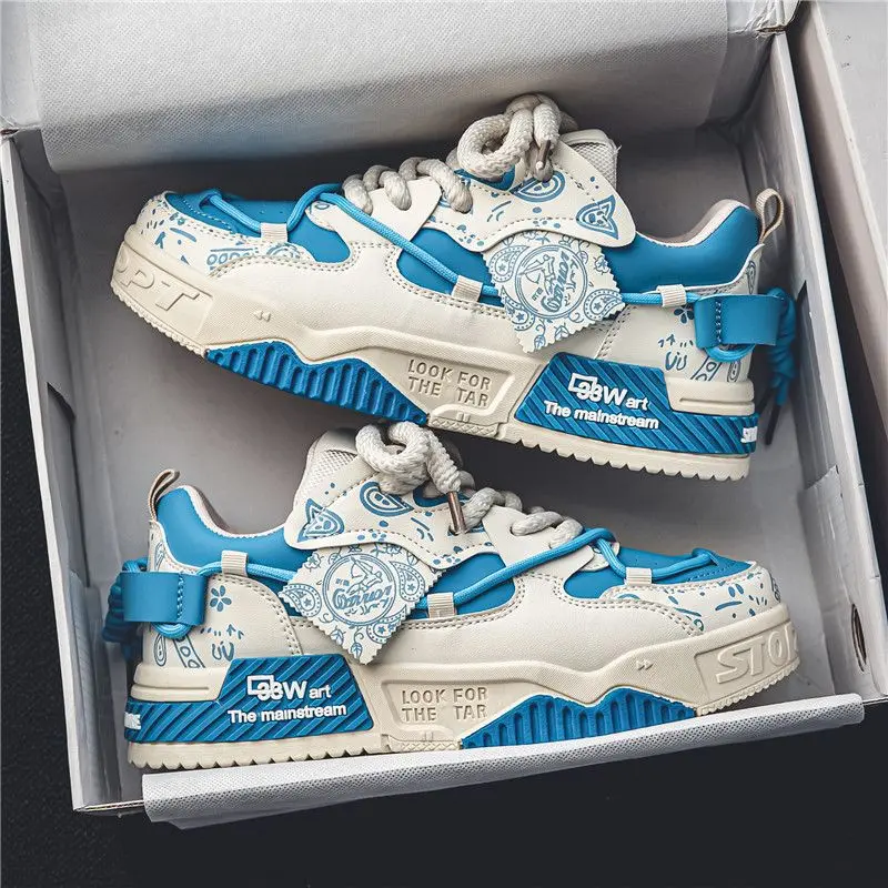 (New)Sneakers, Men's Shoes New Niche Original Casual Skate Shoes, White and /white and Green Contrasting Thick-soled Versatile  Shoes, Comfortable Lace-up Design, Suitable for Daily Street Outings, Casual Outfits, and  Travels