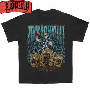 Jacksonville football, Deadman's Jaguar Christmas Gift For Fans Graphic Design Vintage 90s Size S-5XL Shirt Gildan 5000 Heavy Cotton
