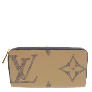 Pre-owned Louis Vuitton Canvas Clutches & Wristlets Giant Monogram Reverse Zippy Wallet Brown