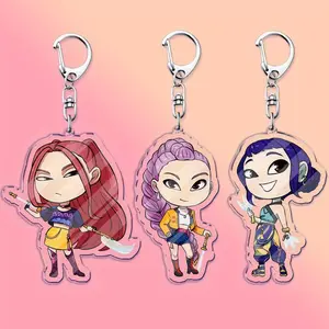 3-Piece Acrylic Fashion Keychain Set, Cartoon Character Design, Durable & Stylish Accessory, Perfect Gift for Fans & Collectors, Keychain Pendant