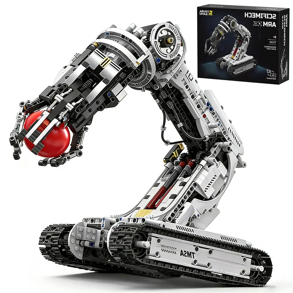 Technical Track Mechanical Arm Kit, Complete Diy Set, Stem Educational Toy, Diy Playset, Upgrade Version Remote & APP Control, Suitable for Ages 8-14, Adult Technical Set (1468 Pieces)
