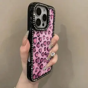 Diamond Pentagram  Leopard Pattern Suitable for iPhone 16, 16 Plus, 16 Pro Max, 16 Pro, 15 Plus, 15 Pro Max, 14, 14 Plus, 14 Pro Max, 13, 13 Pro, 13 Pro Max, 12, 12 Pro, 12 Pro Max, 11, 11 Pro, 11 Pro Max, Perfect for