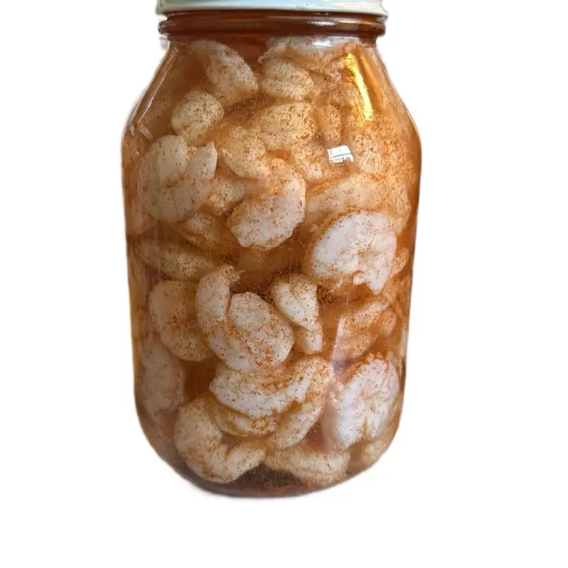 Cajun Pickled Shrimp – Salty, Briny Shrimp in Bold Garlic & Onion Seafood Brine | Snack or Topper lil Spicy to some not to others