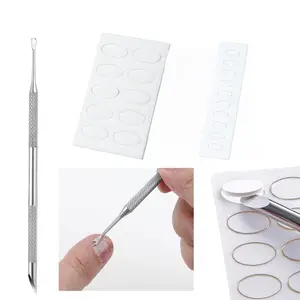 Pre-treatment Cuticle Pusher, Russian Prep Nail Pushers, Dual Ended Cuticle Remover with 100/180 Grit Sandpaper Sheets, Nail Care for Manicure Pedicure Nail Art