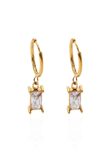 White Diamond Hoop Earrings for Women - Perfect for Any Occasion