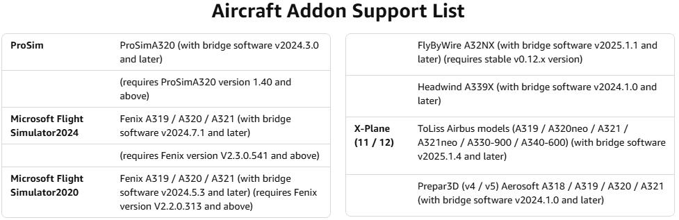 Cockpit Simulator 320 Series FCU-R, 1:1 Scale Flight Simulator Training-Inspired Control Panel, Metal Construction, USB Plug & Play, PC Compatible