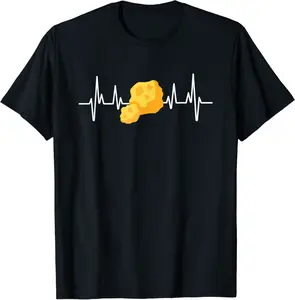Gold Digging And Gold Panning - Gold Nugget Heartbeat T-Shirt - Jacobjbt Shop 81B09738YGP7