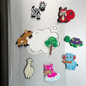 8-Piece Animal Design Magnetic Tile Set, Multifunctional Magnetic Stickers for Office Kitchen Cabinet Decor, Home Decoration Gift Option