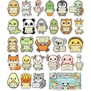 26PCS Emotional Support Animal Magnets for Fridge, Funny Magnetic Animals for Kids & Adults, Cute Locker Decorations for Girls Boys, Teacher Stickers for Classroom Rewards, Inspirational Gifts