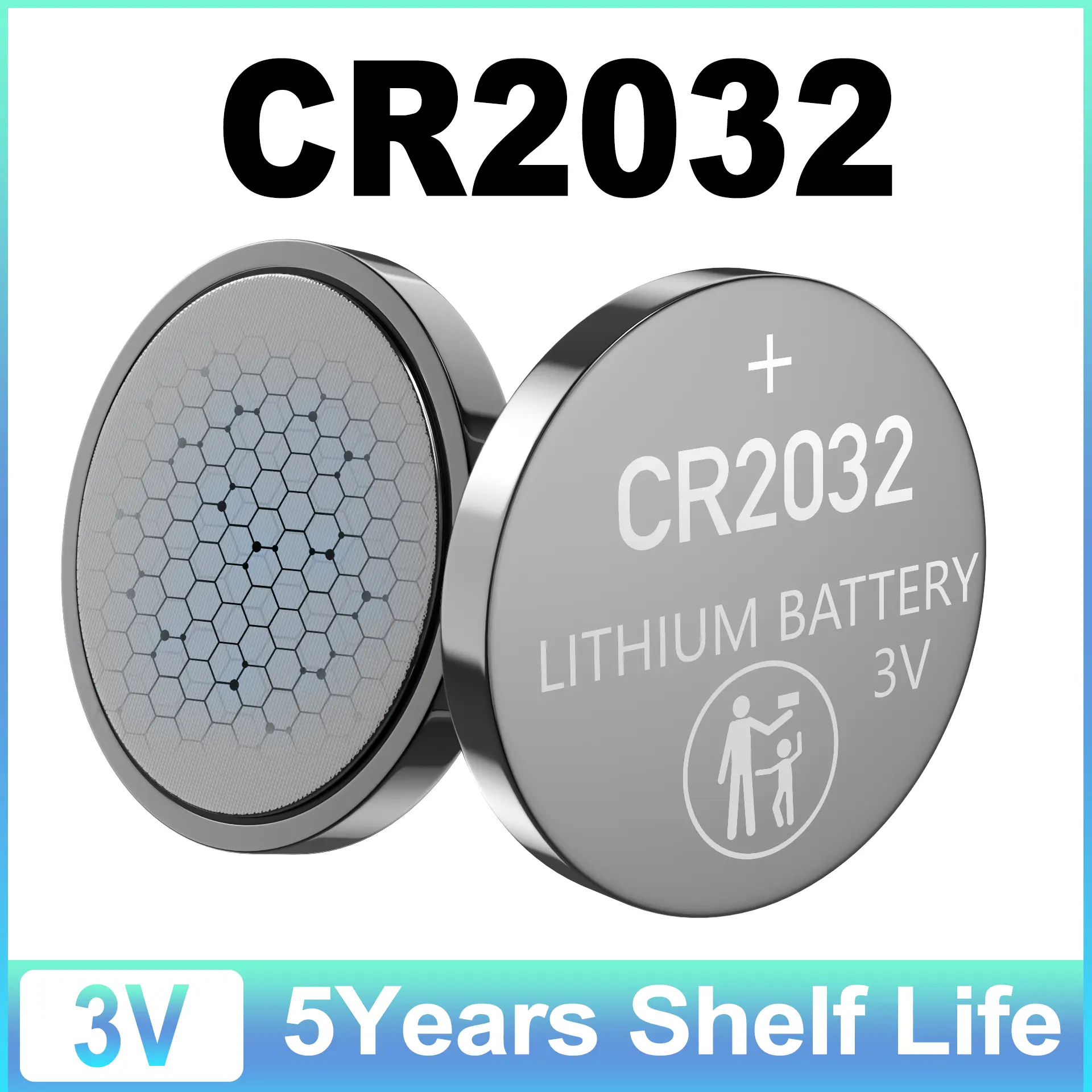 47-Pack CR2032 Lithium Coin Cell Battery, 3 Volt, Long Lasting Power, Mercury-Free  for Key Fobs, Smart Sensors, Scales, Candles