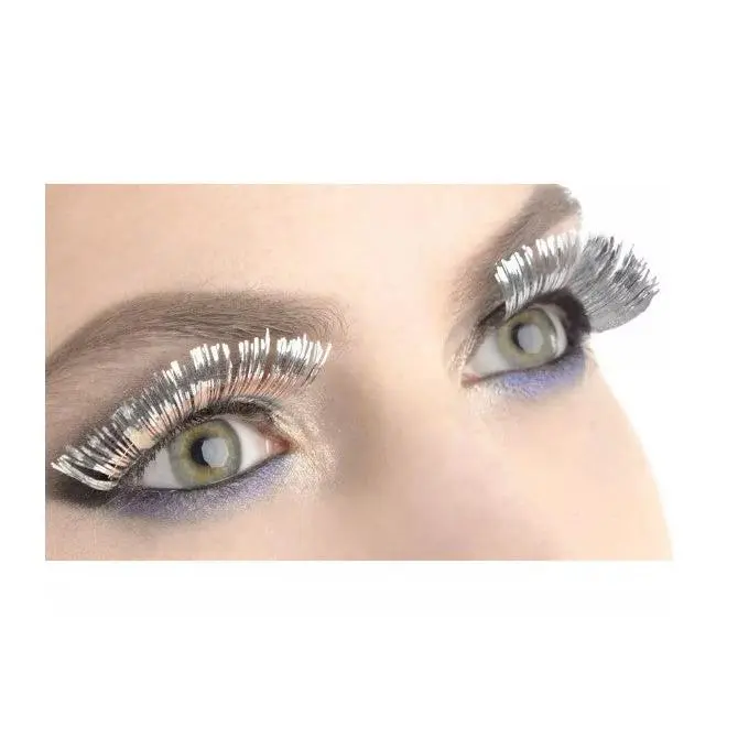 Silver Tinsel Eyelashes - Angel - 20's - Costume Accessories - Adult