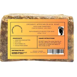 African Black Soap – Natural Cleansing Soap for Face & Body 8 oz