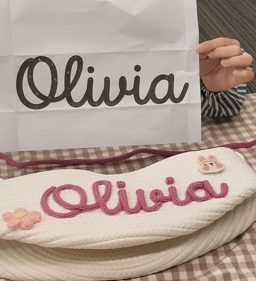 Personalized Handmade Basket for Baby Shower Gift Toy Organizer I-Cord Knitting Craft Customizable Name Design