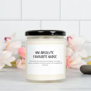 Nurse Scented Soy Candle – 9oz Relaxation Spa Candle, Vegan Wax Gift for Nurses, Birthday, or Appreciation, Thoughtful Home Decor Candle Gift