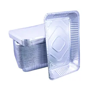 Premium Aluminium Foil Full Pan  Lid Set Versatile and Sturdy Baking and Roasting Solution Rectangular Shape Full Pan for Kitchen / Roasting Pan / Baking Pan 20.66 x 12.99