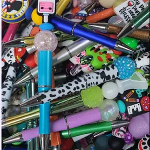 Mystery Beaded Pen - 1 Mystery Beaded Pen with Assorted Beads and Decorative Handles