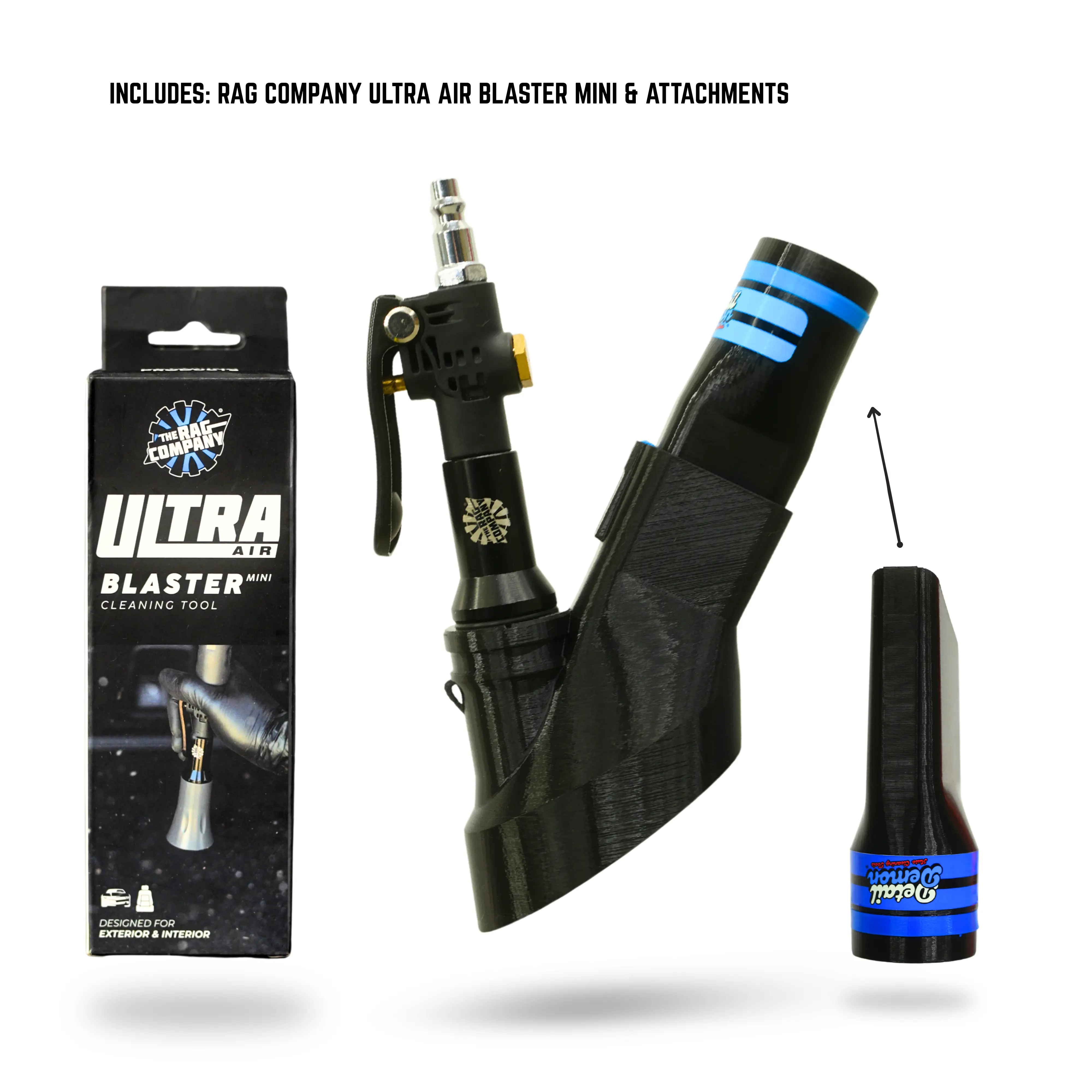 Multi Pack - Crevice Air+Vac Oval Attachment & The Rag Company Air Blaster Mini
