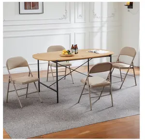 4-Pack Folding Chairs, Dining Chairs with Cushioned Seat and Back for Indoor or Outdoor Use, Home, Office, Events & Parties