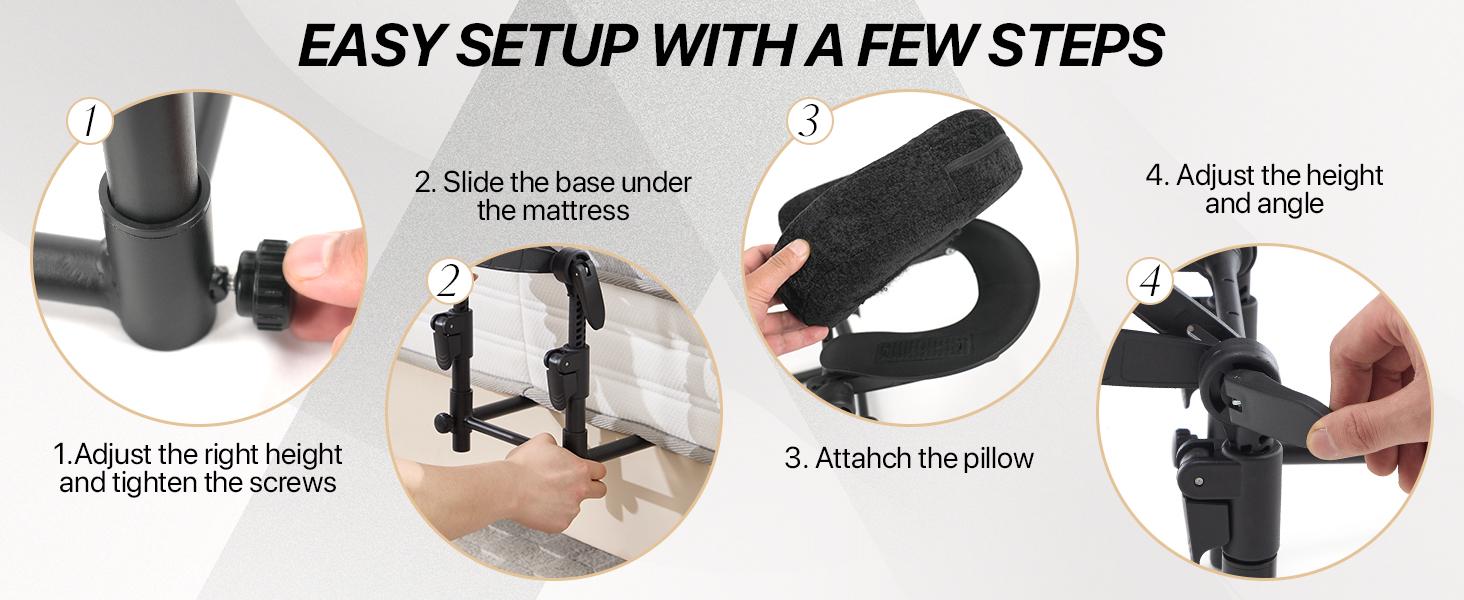 KCC Adjustable Massage Face Cradle for Bed, Home Massage Kit for Sleeping Mattress,Portable Massage headrest with Memory Foam Pillow,Head Rest Support-Eye Surgery Recovery