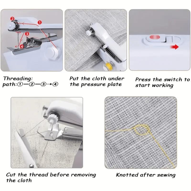 A Compact Sewing Device That Can Be Held in Hand, Designed for Stitching Fabrics And Garments - It Needs 4 AAA Batteries to Operate