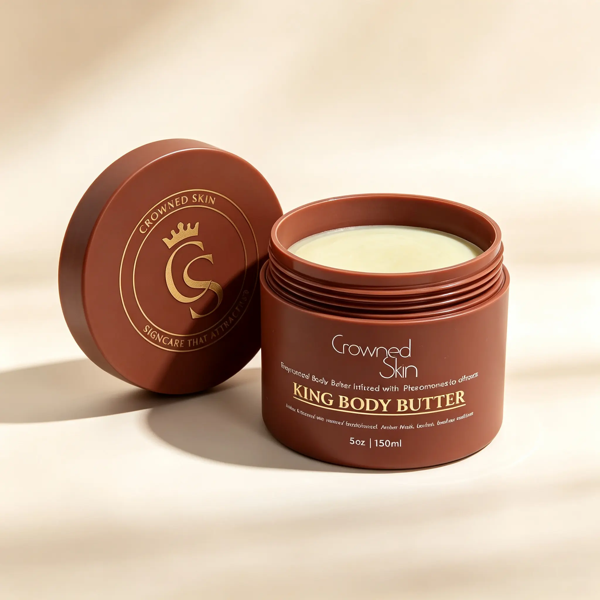 Crowned Skin King Cologne Body Butter 150ml-Warm & Sensual Scent, Sandalwood & LeatherOrganic Shea & Mango Butters, MoisturizingFormula,All-Day Fragrance