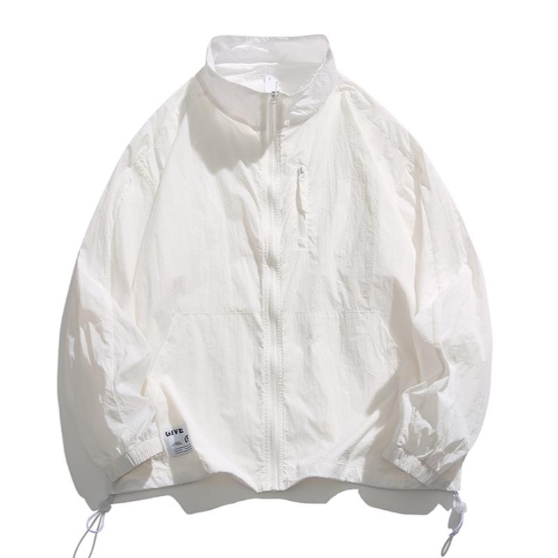 New summer ultra-thin ice silk sun-protection jacket for men and women, stand collar UV protection breathable outerwear, lightweight breathable cool-touch quick-dry outdoor cycling sun shirt, versatile trendy casual jacket