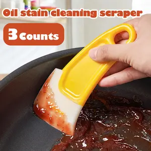 3 Counts Heat Resistant Silicone Scraper, non stick rubber spatula for baking and cooking