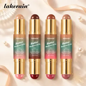 Lakerain Butter On-the-Go Multi-Stick, High-Pigment Contour & Radiant Blush, 2 in 1 Dual-Ended Creamy Butter for Face, Eyes & Lips, Silky Smooth Texture, Travel-Friendly, for All Skin Tone, Beauty Cosmetics, Makeup