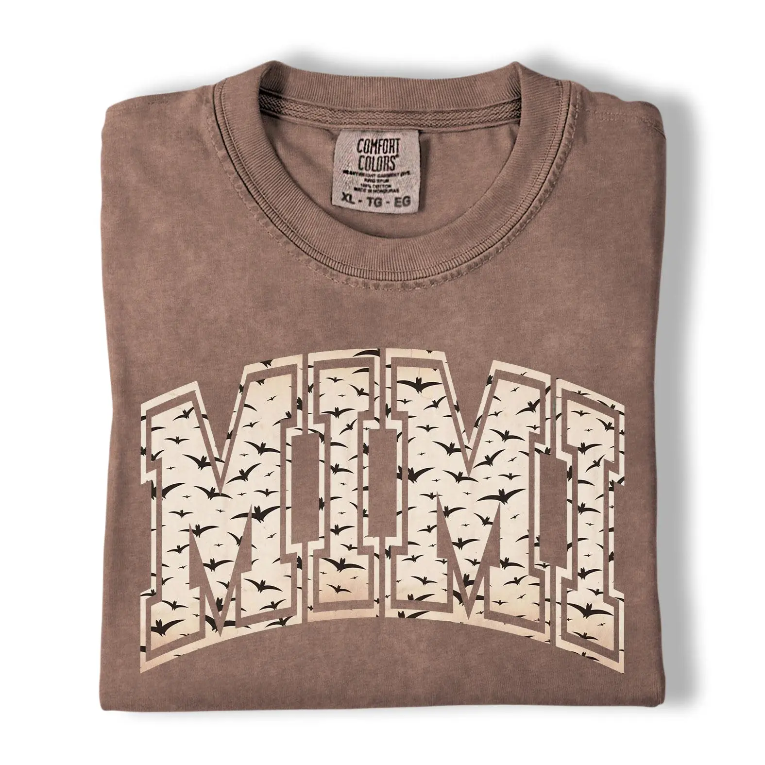 Comfort Colors Mimi Halloween Shirt, Cute Bat Pattern Mimi Graphic Tee, Spooky Grandma Shirt, Halloween Gift for Mimi