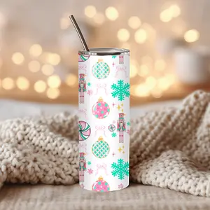 Nutcracker Tumbler | Pastel Ballet Christmas Aesthetic Cup | Stainless Steel Tumbler