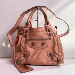 Pre-owned Balenciaga Leather Crossbody Bags authentic Giant Mini City 2WAY Shoulder Bag BB4Fei