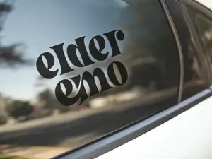 Elder Emo Vinyl Decal For Car Windows, Laptop Sticker, Bumper Sticker, Gothic, Goth, Emo, Cute, Elder Emo, Kawaii, Punk, Metal, Rock
