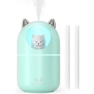 Cool Mist Humidifier,300ml Mini Humidifiers with Night Light,Waterless Auto-Off Air Humidifier,20dB Quiet Humidifiers for Bedroom,Car, Plant for Girl Boy