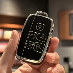 Add Key Cover with Key Chain for Land Rover Discoverers, Auto Key Shell for Range Rover Sport, Weile, Range Rover Aurora, Renegade, Range Rover, Jaguar x model decoration gadget soft tpu black silver keychain soft tpu protection case signal  blocker