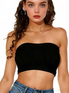 5-Pack Seamless Bandeau Bras for Women | High-Stretch Strapless Crop Top Set | Breathable Non-Slip Tube Bra for Yoga, Gym & Daily Wear | 2026 Edition