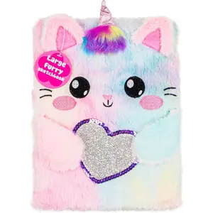 Fuzzy Sketch Book: Personalized Artist Sketchbook: Sketching, Drawing and Creative Doodling. Notebook and Sketchbook to Draw and Journal (Cat Unicorn)