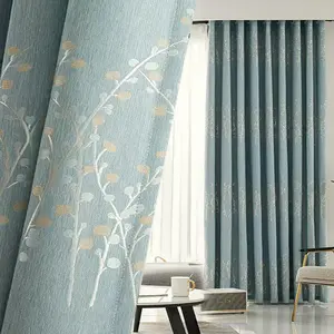 Tree Pattern Curtain, Modern Embossed Floral Design Curtain, Heat Insulation Window Curtain, Home Decor for Living Room & Bedroom, Thermal Insulated Curtain