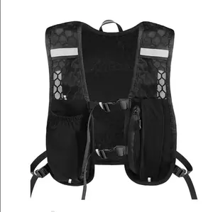 Unisex Trail Running Hiking Cycling Vest, Lightweight Backpack with Water Bottle Bag, Adjustable Straps, Reflective Design, Outdoor Active Sports Bag