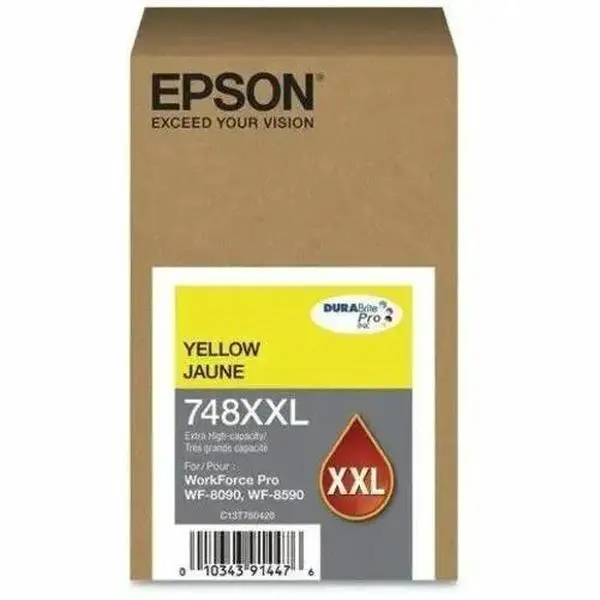 Epson 748 Original Yellow Extra High Yield Inkjet Cartridge – Reliable Bulk Printing for Epson WorkForce Pro Series