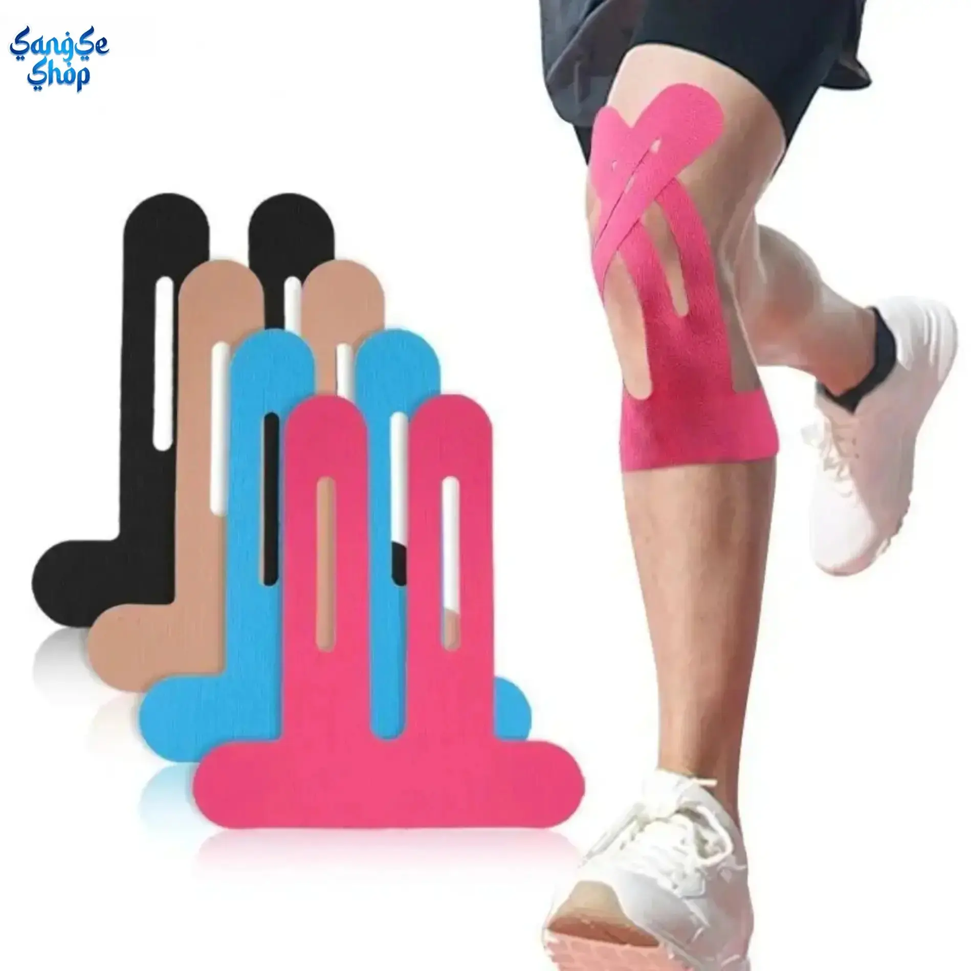 Unisex 12-Pack Precut Elastic Kinesiology Tape (KT Tape), Waterproof Breathable Stretch Sports Recovery Tape, Flexible Muscle Support Strips for Knee Pain Relief, Injury Support, Running, Gym Workouts & Athletic Performance