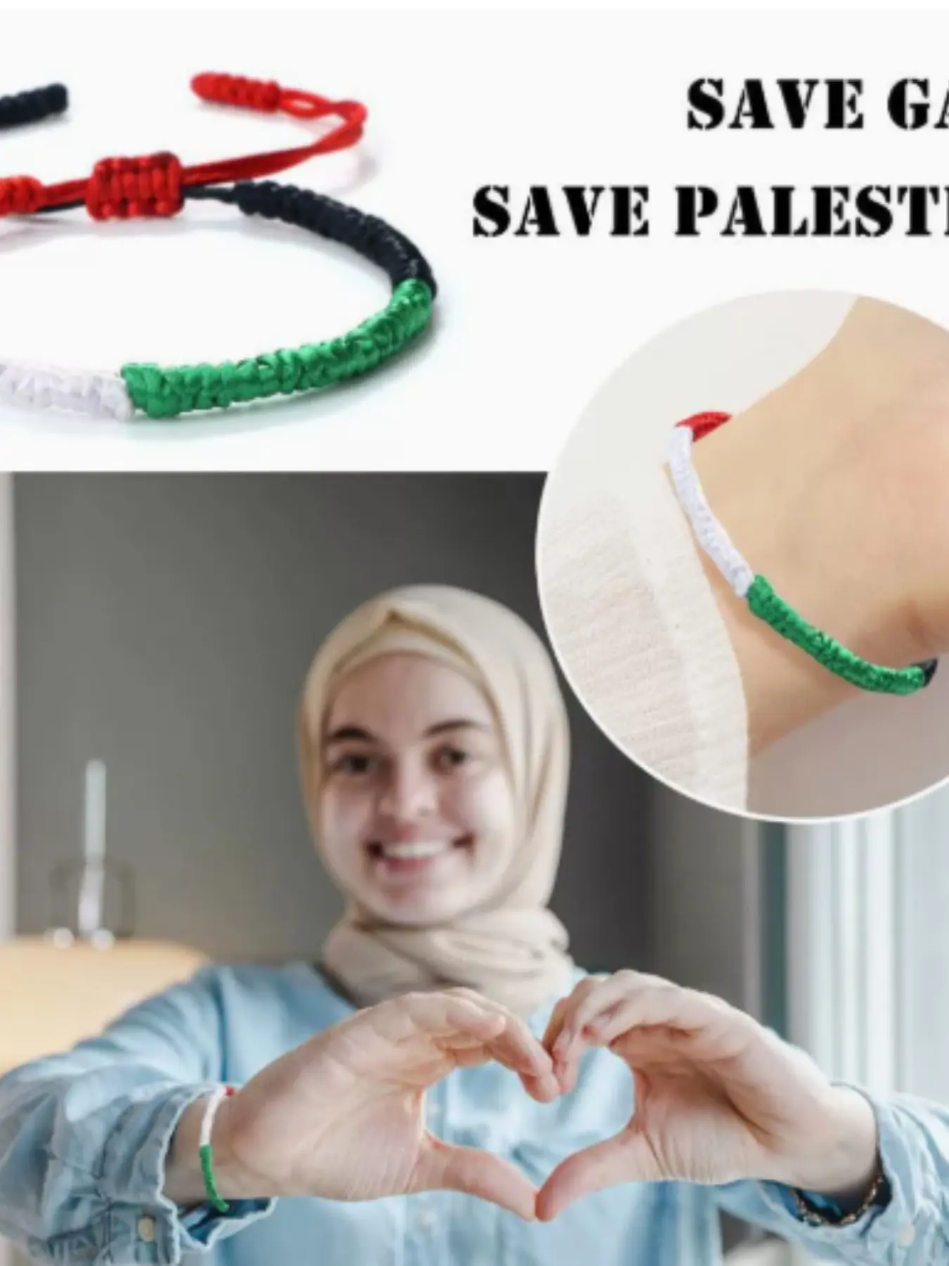 Handmade Palestinian Kuwait Uae Flag Color Bracelet, Multicolor Braided Cord Jewelry, Unique Gift Idea for International Lovers