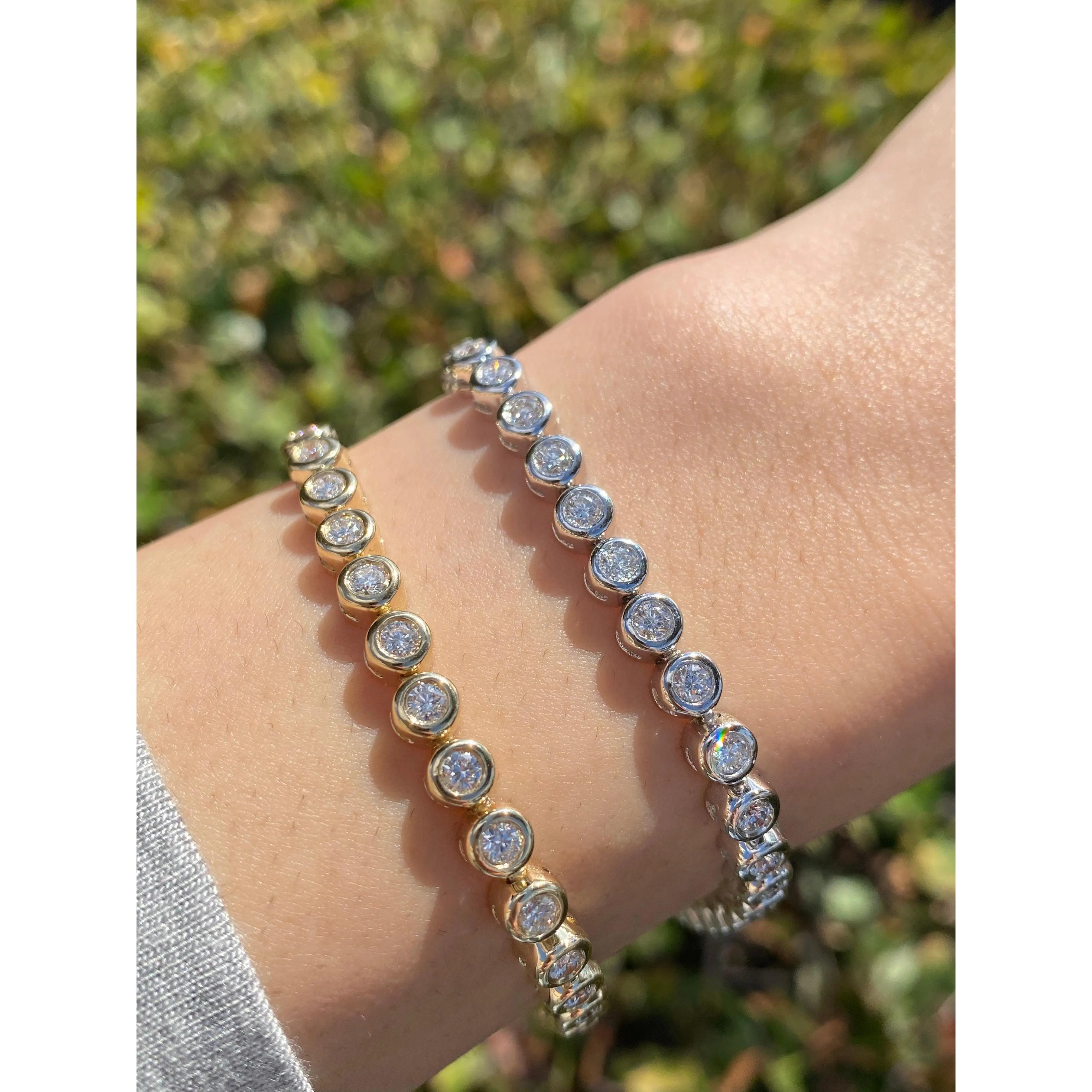 14K Gold Diamond Bezel Bracelet