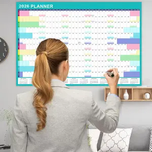2026 Year Wall Calendar Planner, Full View, Suitable for Home School Office, Essential Planning Tool, Durable Design, Perfect Gift Idea
