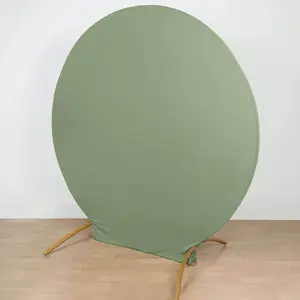 7.5ft Dusty Sage Green Round Spandex Fit Party Backdrop Stand Cover