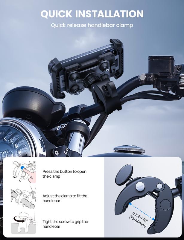 Lamicall Motorcycle Phone Mount – Dual Anti-Vibration Shock Absorber, Full Protection, 360° Secure Holder for iPhone 17pro/16/15/14/13 & All 4.7-6.7” Phones Lamicall Motorcycle Phone Mount – Dual Anti-Vibration Shock Absorber, Full Protection, 360° Secure Holder for iPhone 17pro/16/15/14/13 & All 4.7-6.7” Phones